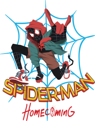 Hình ảnh hoạt hình Spider-Man Miles Morales trong trang phục hip-hop, tạo dáng trên mạng nhện.