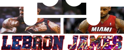 Hình ảnh LeBron James trong trang phục Miami Heat, chữ 'LEBRON JAMES' bên dưới.