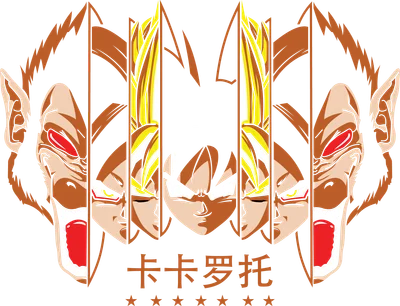 Hình ảnh minh họa các khuôn mặt của Goku và Vegeta trong Dragon Ball Z, thể hiện các giai đoạn biến hình, với các mảnh ghép tạo hiệu ứng độc đáo.