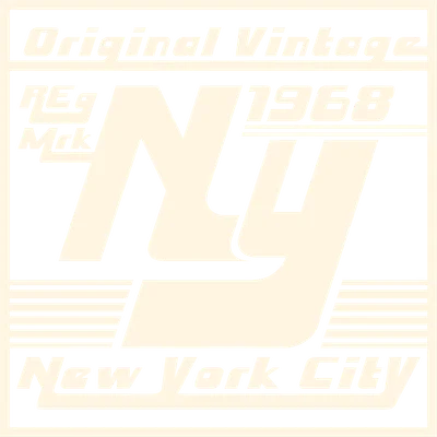 Thiết kế logo New York City 1968 phong cách vintage, chữ 'NY' lớn, có dòng chữ 'Original Vintage' và 'New York City'.