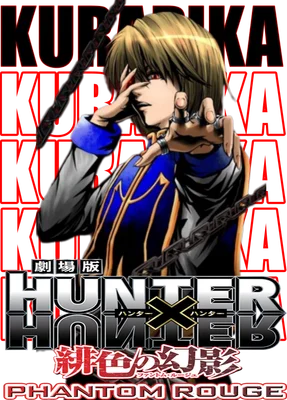 Hình ảnh nhân vật Kurapika từ anime Hunter x Hunter, với chuỗi và biểu cảm mạnh mẽ.