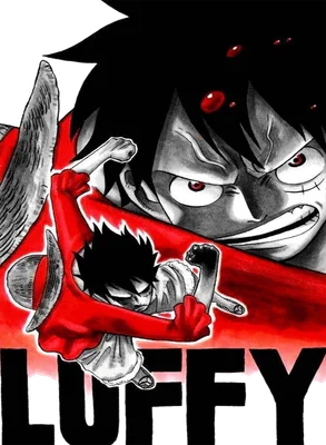 Hình ảnh Monkey D. Luffy, nhân vật chính trong One Piece, với biểu cảm quyết tâm và hành động chiến đấu.