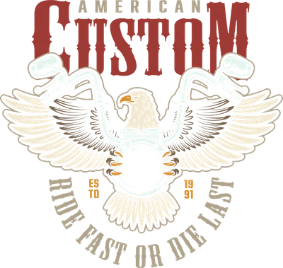 Hình in đại bàng kết hợp ghi đông xe máy phong cách biker American Custom