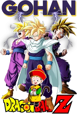 Hình ảnh Gohan từ Dragon Ball Z với nhiều phiên bản khác nhau, bao gồm cả khi còn nhỏ và khi trưởng thành.