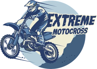 Hình ảnh minh họa vận động viên đua xe địa hình đang thực hiện pha nhảy, với chữ "EXTREME MOTOCROSS"