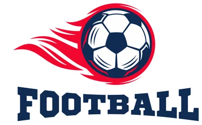 Logo bóng đá với trái bóng đang cháy rực lửa và chữ FOOTBALL bên dưới.