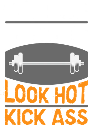 Hình ảnh động lực tập luyện với thông điệp 'Wake Up, Work Out, Look Hot, Kick Ass' và biểu tượng tạ.