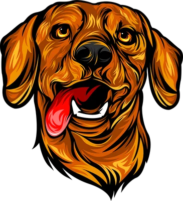 Chó Golden Retriever vui vẻ lè lưỡi, phong cách vẽ nghệ thuật