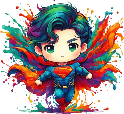 Siêu nhân chibi đáng yêu với áo choàng màu sắc rực rỡ