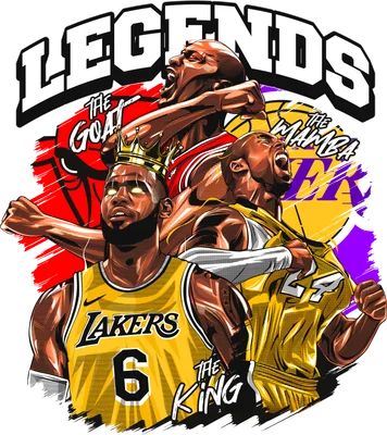 Hình ảnh minh họa ba huyền thoại bóng rổ: LeBron James, Michael Jordan và Kobe Bryant.