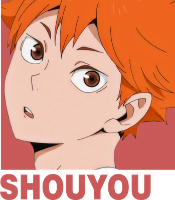 Hình ảnh chibi nhân vật Shoyo Hinata từ anime Haikyuu với mái tóc cam đặc trưng và biểu cảm ngạc nhiên.