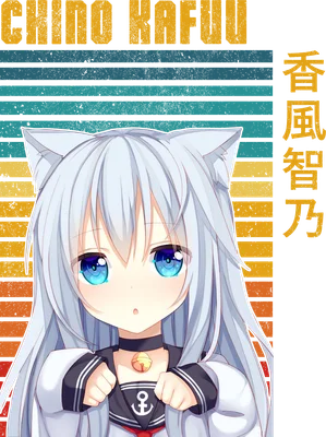 Hình ảnh cô gái anime tóc bạc dài, tai mèo, mắt xanh biếc, mặc đồng phục thủy thủ, biểu cảm ngạc nhiên.