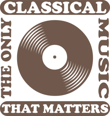 Hình ảnh đĩa nhạc vinyl với dòng chữ "CLASSICAL MUSIC THE ONLY THAT MATTERS" theo phong cách retro.