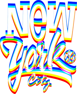 Thiết kế chữ New York City với hiệu ứng màu sắc Glitch nghệ thuật