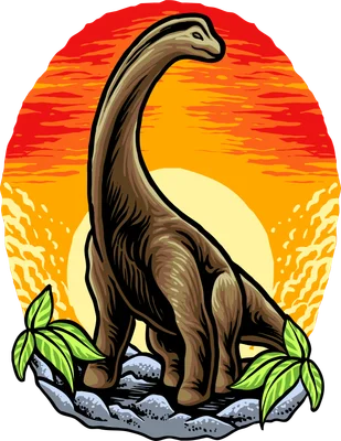 Khủng long Brontosaurus bên hoàng hôn rực lửa