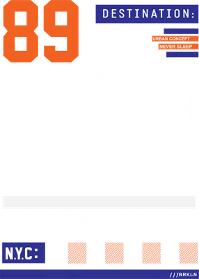 Thiết kế chữ Brooklyn NYC New York City với số 89 và thông điệp Urban Concept, Never Sleep.