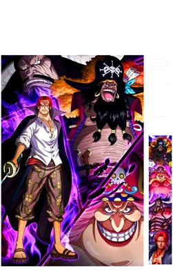 Hình ảnh Tứ Hoàng One Piece: Shanks, Kaido, Big Mom và Râu Đen với hiệu ứng sức mạnh.