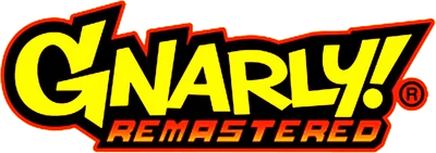 Logo Gnarly! Remastered màu vàng và đỏ trên nền xám