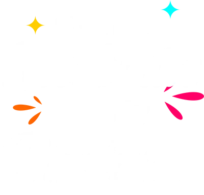 Dòng chữ trắng 'Come Celebrate On My Birthday' trên nền xám, có các chi tiết trang trí màu vàng, xanh ngọc, cam và hồng.