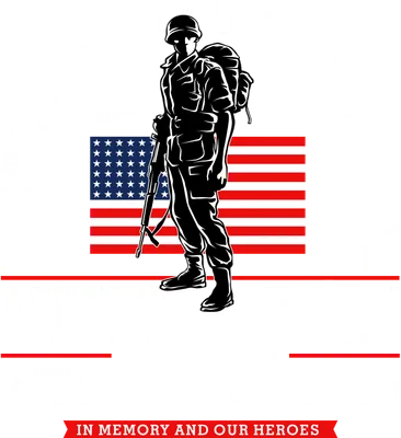 Hình ảnh vector người lính Mỹ đứng trước lá cờ Hoa Kỳ, với dòng chữ 'Veterans Day' và 'United States of America'.
