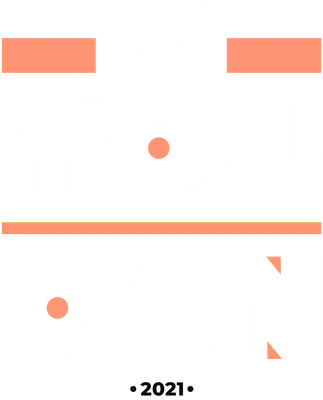 Hình ảnh chữ "YES YOU CAN" màu trắng trên nền xám, có các chi tiết hình học màu cam và năm 2021.