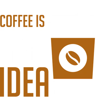Hình minh họa ly cà phê giấy với dòng chữ "Coffee is always a good idea"