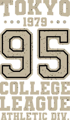 Thiết kế số 95 với chữ Tokyo, 1979, College League, Athletic Div. phong cách vintage