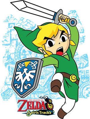 Nhân vật Link trong The Legend of Zelda, mặc trang phục xanh lá, cầm kiếm và khiên, đang trong tư thế chiến đấu.
