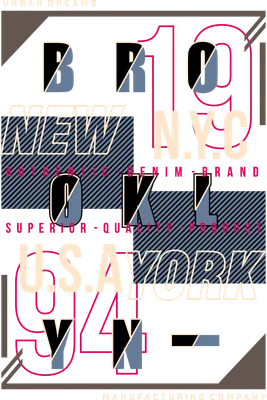 Thiết kế chữ Brooklyn New York phong cách đô thị hiện đại