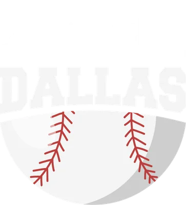 Logo Dallas Baseball Cityscape với chữ DALLAS và hình ảnh sân bóng chày