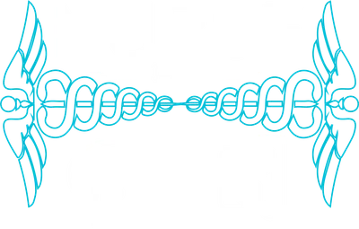 Hình ảnh minh họa chữ NURSE với biểu tượng caduceus màu xanh, ống tiêm và máy đo huyết áp.