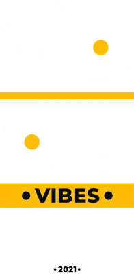Hình in chữ 'Good Vibes Here' với nền xám, chữ trắng và viền vàng, có năm 2021.