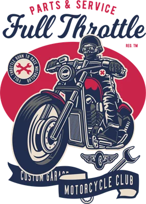 Hình minh họa biker đầu lâu lái xe mô tô phong cách vintage cho in áo thun