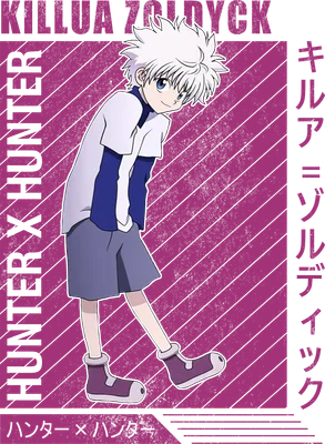 Hình vẽ nhân vật Killua Zoldyck từ anime Hunter x Hunter, đứng tạo dáng