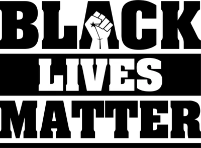 Hình ảnh dòng chữ Black Lives Matter với nắm đấm giơ cao, biểu tượng cho sự đoàn kết và đấu tranh.