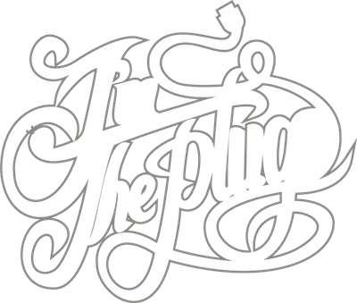 Thiết kế chữ 'I'm The Plug' với phông chữ script trắng nổi bật trên nền xám, có hình phích cắm điện.