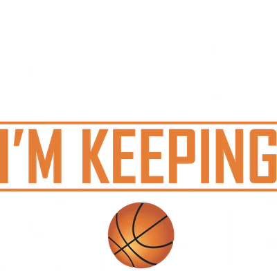 Hình ảnh chữ 'QUIET I'M KEEPING SCORE' với quả bóng rổ thay chữ 'O'