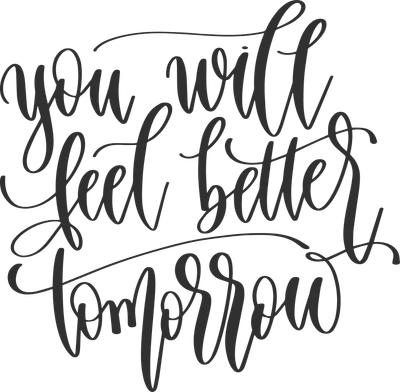 Chữ viết tay "you will feel better tomorrow" màu xám trên nền xám