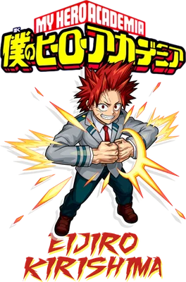 Eijiro Kirishima từ My Hero Academia với hiệu ứng năng lượng, phong cách anime sắc nét
