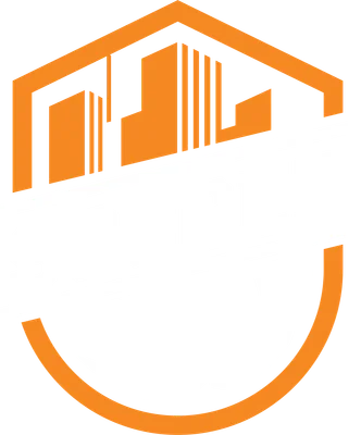 Logo bóng đá hiện đại với quả bóng, chữ SOCCER và hình ảnh kiến trúc cách điệu.