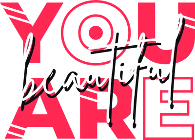 Thiết kế typography chữ You Are Beautiful với font chữ viết tay và chữ in hoa nổi bật