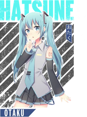 Hình ảnh Hatsune Miku, ca sĩ ảo nổi tiếng, với mái tóc xanh dài hai bím, mặc đồng phục học sinh, tay đặt lên môi ra hiệu im lặng.