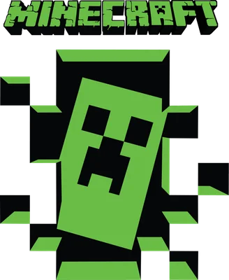 Hình ảnh Creeper Minecraft màu xanh lá cây nổi bật trên nền xám, có logo Minecraft phía trên.