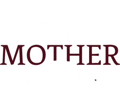 Thiết kế chữ 'A Mother of the Wonderful Mother' và 'Mother's Day' màu trắng và đỏ tía trên nền xám.