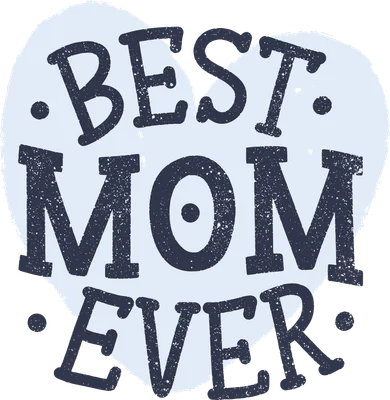 Thiết kế chữ Best Mom Ever lồng trong hình trái tim phong cách vintage