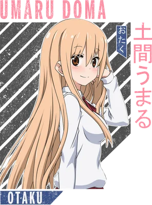 Hình ảnh nhân vật anime nữ Umaru Doma tóc vàng, mặc áo sơ mi trắng, biểu cảm đáng yêu.