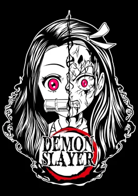 Hình ảnh Nezuko Kamado từ Demon Slayer, một nửa khuôn mặt là cô bé dễ thương, nửa còn lại biến thành quỷ đáng sợ.