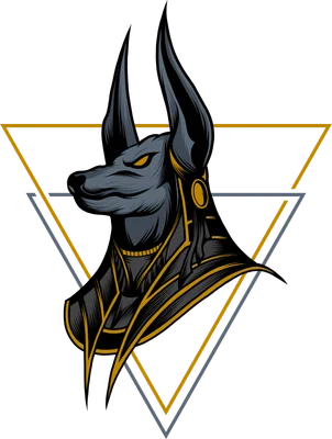 Hình minh họa thần Anubis Ai Cập với đường nét sắc sảo, phong cách vector hiện đại