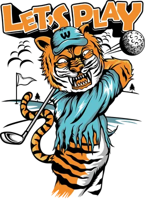 Hổ chơi golf phong cách hoạt hình năng động Let's Play