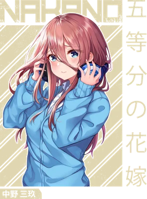Hình ảnh cô gái anime tóc hồng đeo tai nghe màu xanh, mặc áo hoodie xanh, biểu cảm dễ thương.